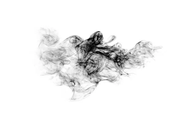 Abstract Grey Smoke Cloud Isolated White Background Black White Photography — Stock Photo, Image