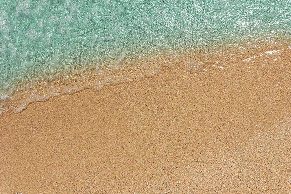 Sfondo Con Onda Blu Mare Sulla Spiaggia Sabbiosa Vista Dall — Foto Stock