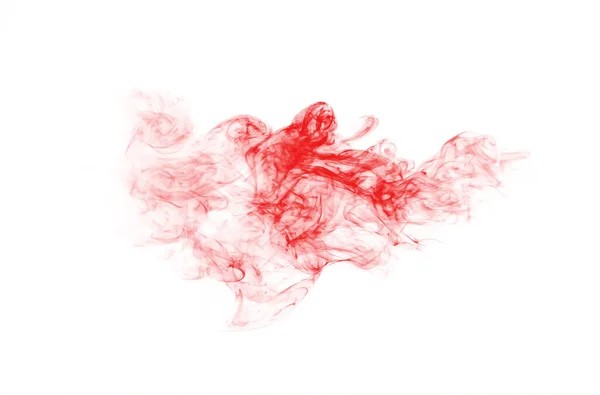 Abstract Red Smoke Cloud Isolated White Background — Stock Photo, Image