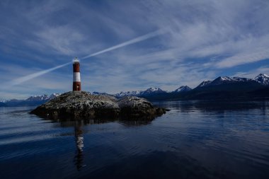 Beagle kanalı yakınındaki Ushuaia içinde deniz feneri Les eclaireurs 