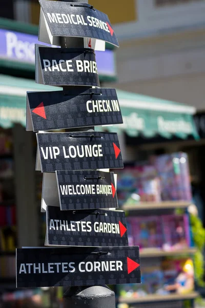 Signboard at Pescara's Ironman 70.3 — Stock Photo, Image