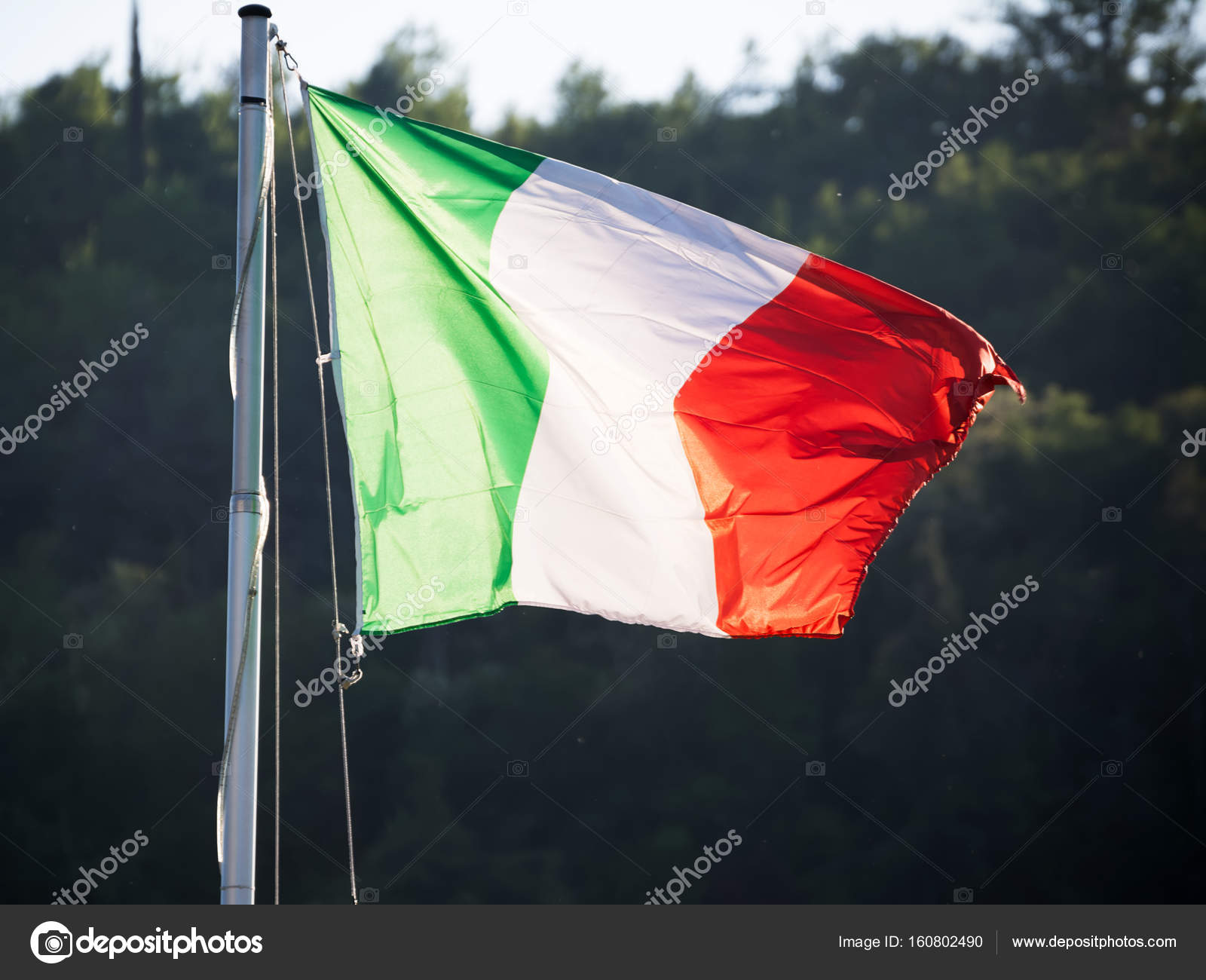 イタリアの国旗と背景の緑 ストック写真 C Adamico イタリアの国旗と背景の緑 ストック写真 C Adamico