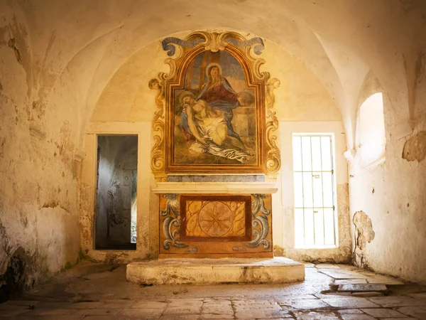 Ancient altar with fresco — Stock Photo, Image