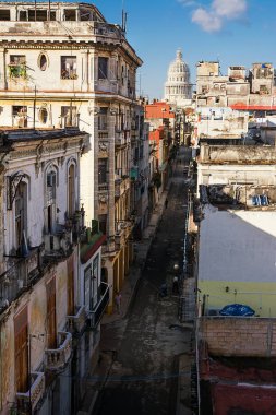Eski Havana yol ve Capitolio dome