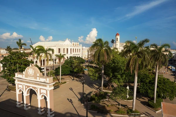 Praça José Marti em Cienfuegos visto de cima — Fotografia de Stock