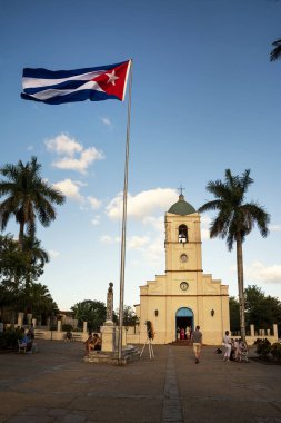Vinales ve günbatımı Palm'da Kilisesi