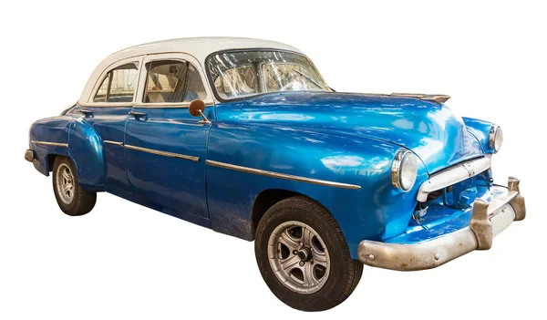 Carro azul, velho e americano — Fotografia de Stock