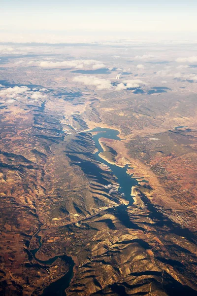 Utsikt från planet för den konstgjorda sjön Mar de Castilla — Stockfoto