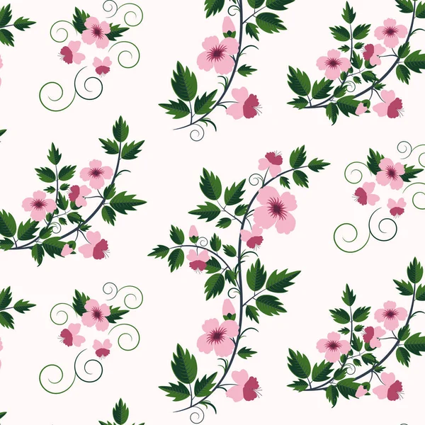 retro floral pattern with flowers
