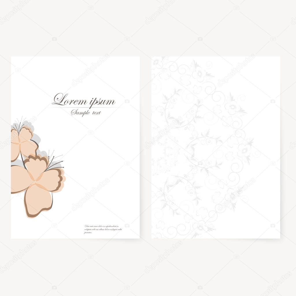 template for folder, business card and invitation