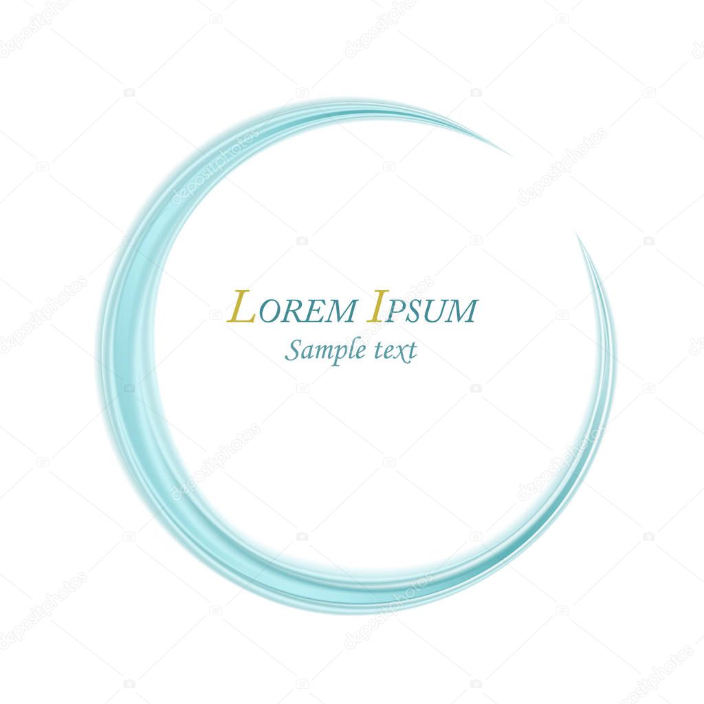 Abstract  background with smooth shiny turquoise circle. May be used as logo