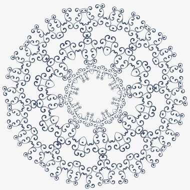 Dekoratif yuvarlak çerçeve. Soyut çiçek süsleme.