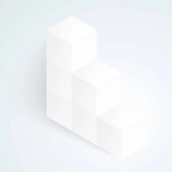 3d иллюстрация белые кубики — стоковое фото