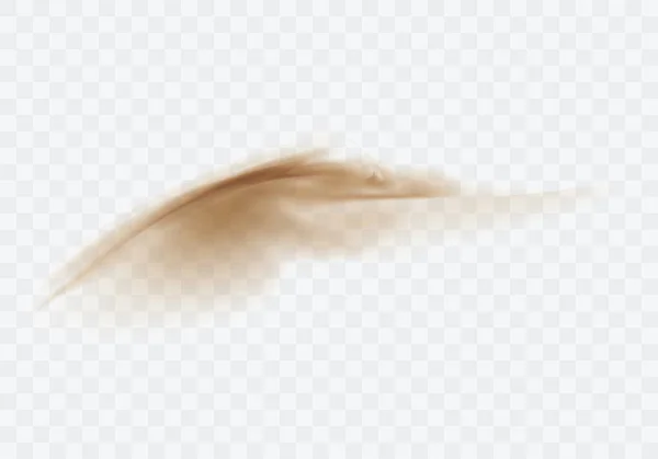 Tempête de sable du désert, nuage brun poussiéreux sur transparent — Image vectorielle