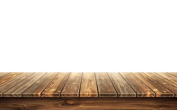 Mesa de madera con superficie envejecida, realista — Vector de stock