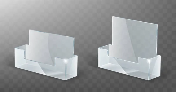 Akryl korthållare, glas plast display stativ — Stock vektor