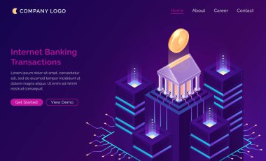 Çevrimiçi bankacılık uygulaması, izometrik finans kavramı