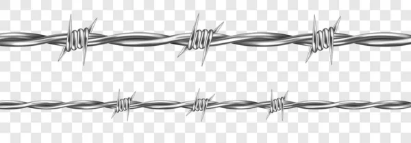 Metall stål taggtråd med törnen eller spikar — Stock vektor