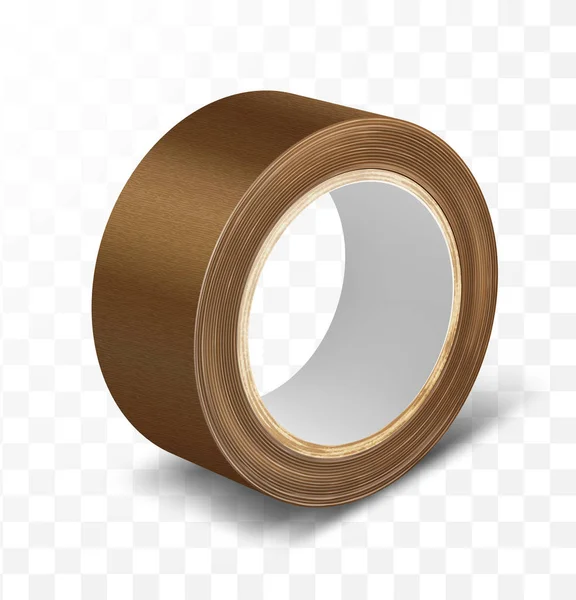 Brown duct roll adhesive tape — Stock Vector