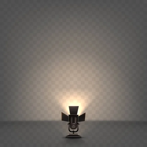 Spotlight realistic illustration with warm light — Stock Vector