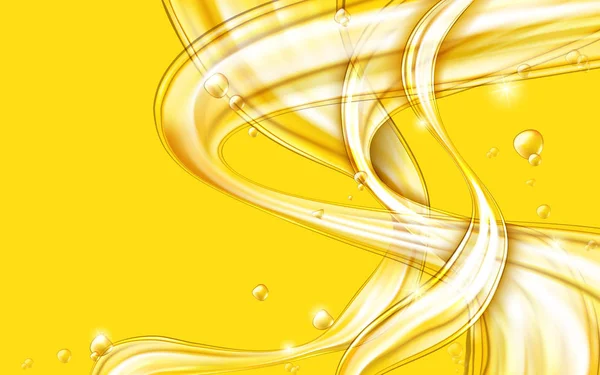 Gelb golden fließender flüssiger abstrakter Vektor — Stockvektor