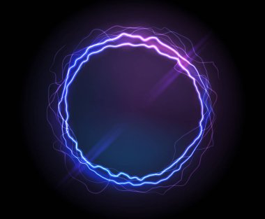 Gerçekçi elektrik çemberi veya soyut plazma yuvarlak