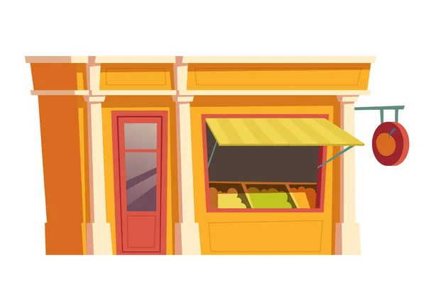 Comida rápida restaurante edificio vector de dibujos animados — Vector de stock