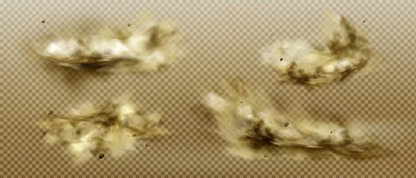 Tempête de sable du désert, nuage brun poussiéreux sur transparent — Image vectorielle