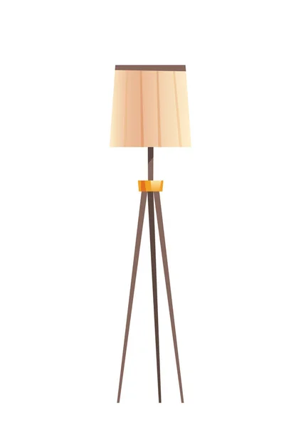 Floor lamp with beige shade, lighting equipment — 图库矢量图片