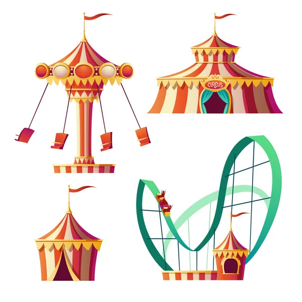 Parc d'attractions, carnaval ou dessin animé de foire festive — Image vectorielle