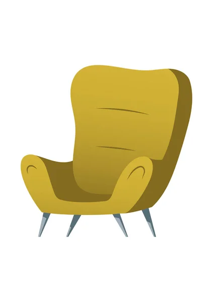 Soft chair furniture cartoon element for room interior — 스톡 벡터
