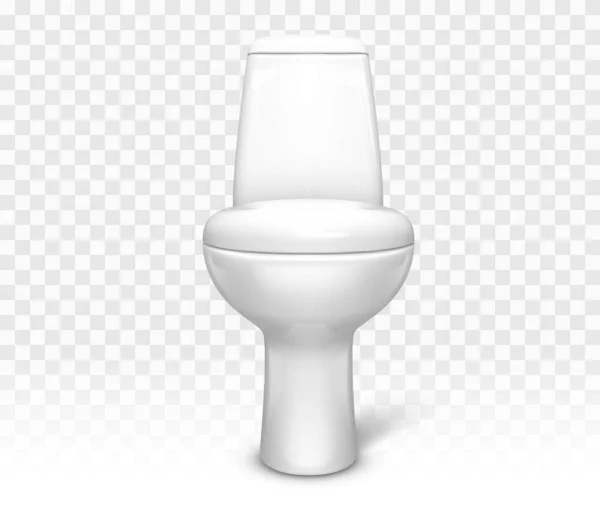 Toilet with seat. White ceramic lavatory bowl — 스톡 벡터