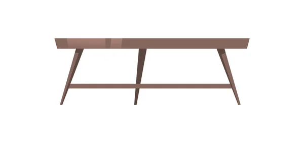 Mesa de café de madeira isolada no fundo branco. — Vetor de Stock