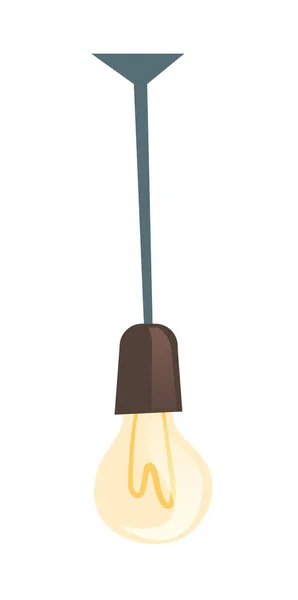 Glühende Glühbirne, hängende elektrische Lampe — Stockvektor