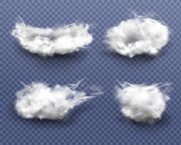 Vecteur blanc nuages pelucheux dans le ciel bleu — Image vectorielle