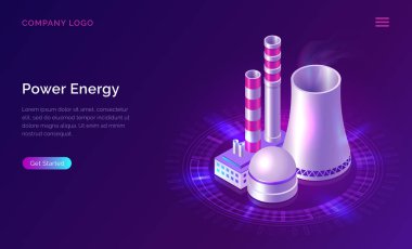 Nükleer santralle güç enerjisi izometrik kavramı
