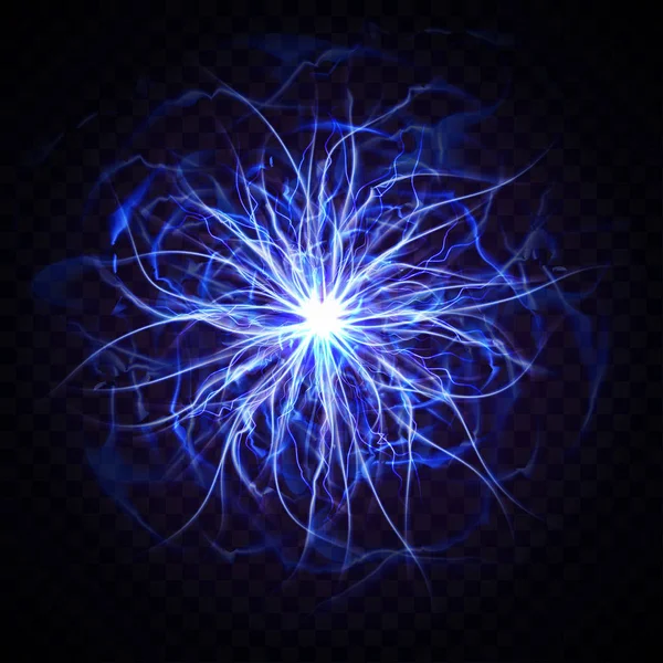 Balle électrique réaliste ou sphère plasma abstraite — Image vectorielle