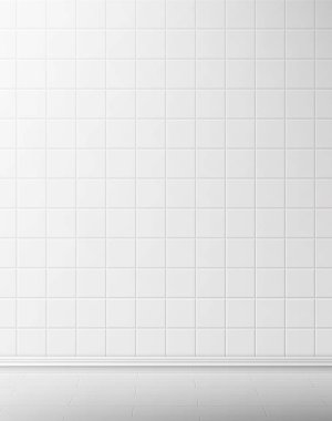 Beyaz kiremit duvar ve banyoda zemin