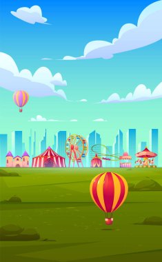Karnaval lunaparkı ile akıllı telefon arkaplan teması