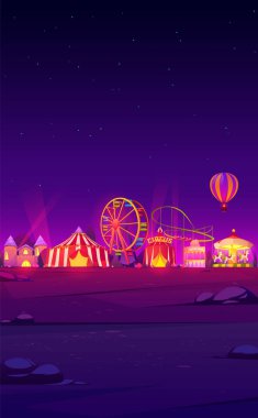 Gece karnavalı lunaparkında akıllı telefon geçmişi