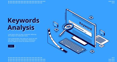 Anahtar kelime analiz seo aracı izometrik iniş sayfası