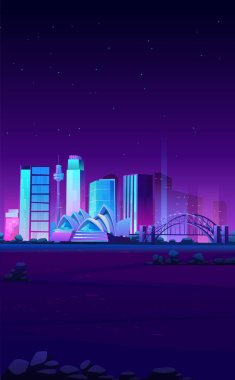 Sydney, Avustralya Ufuk çizgisi Opera binası afişi