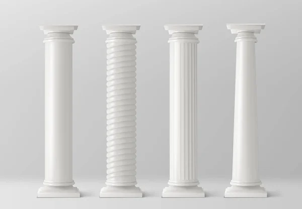 Antique columns set isolated on white background — Stock Vector