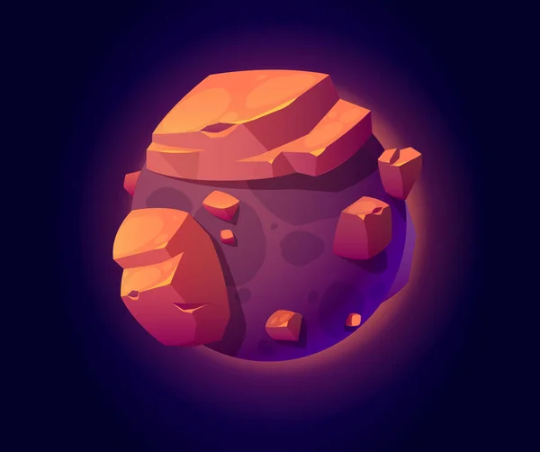 Fantasía planeta espacial con grandes rocas para ui juego — Vector de stock