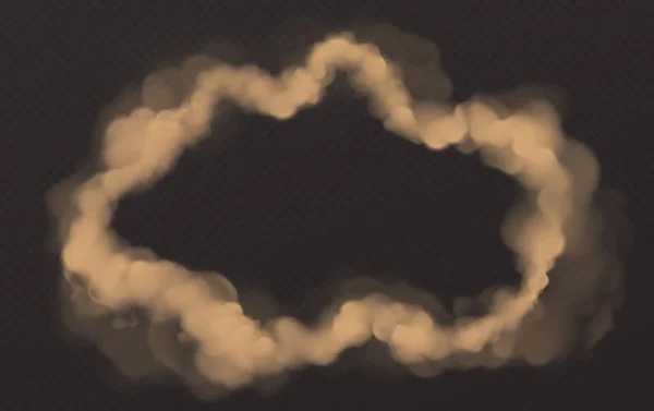Cercle de fumée, nuage de smog rond, vapeur de cigarette — Image vectorielle