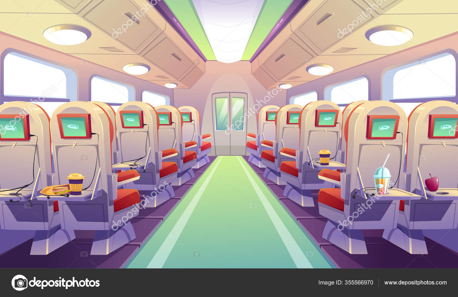 Bus, train or airplane chairs with folding tables Stock Vector Image by ©klyaksun #355566970 Bus, train or airplane chairs with folding tables Stock Vector Image by ©klyaksun #355566970