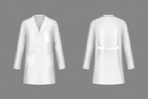 Vecteur blanc manteau de médecin, uniforme médical — Image vectorielle
