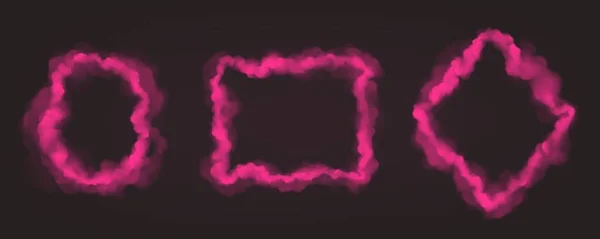 Vector ρεαλιστική σειρά από ροζ πλαίσια καπνού — Διανυσματικό Αρχείο