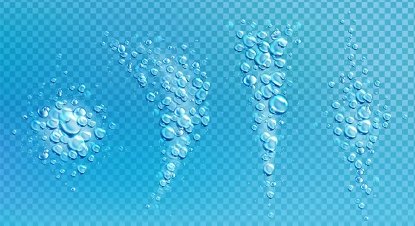 Burbujas de aire, agua efervescente, aqua motion — Vector de stock