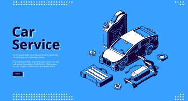 Araç servisinin iniş sayfası, otomatik bakım